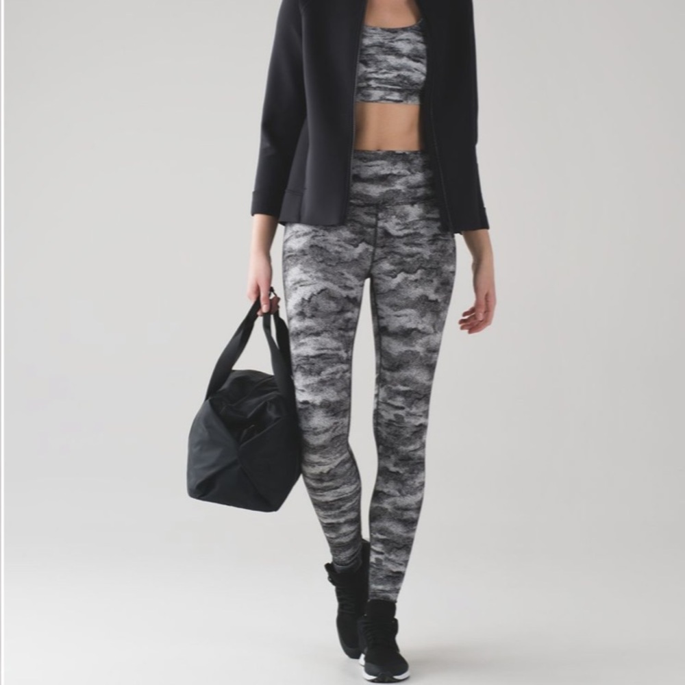 Lululemon Wunder Under Hi-Rise Tight Luon Hazy Days Black White